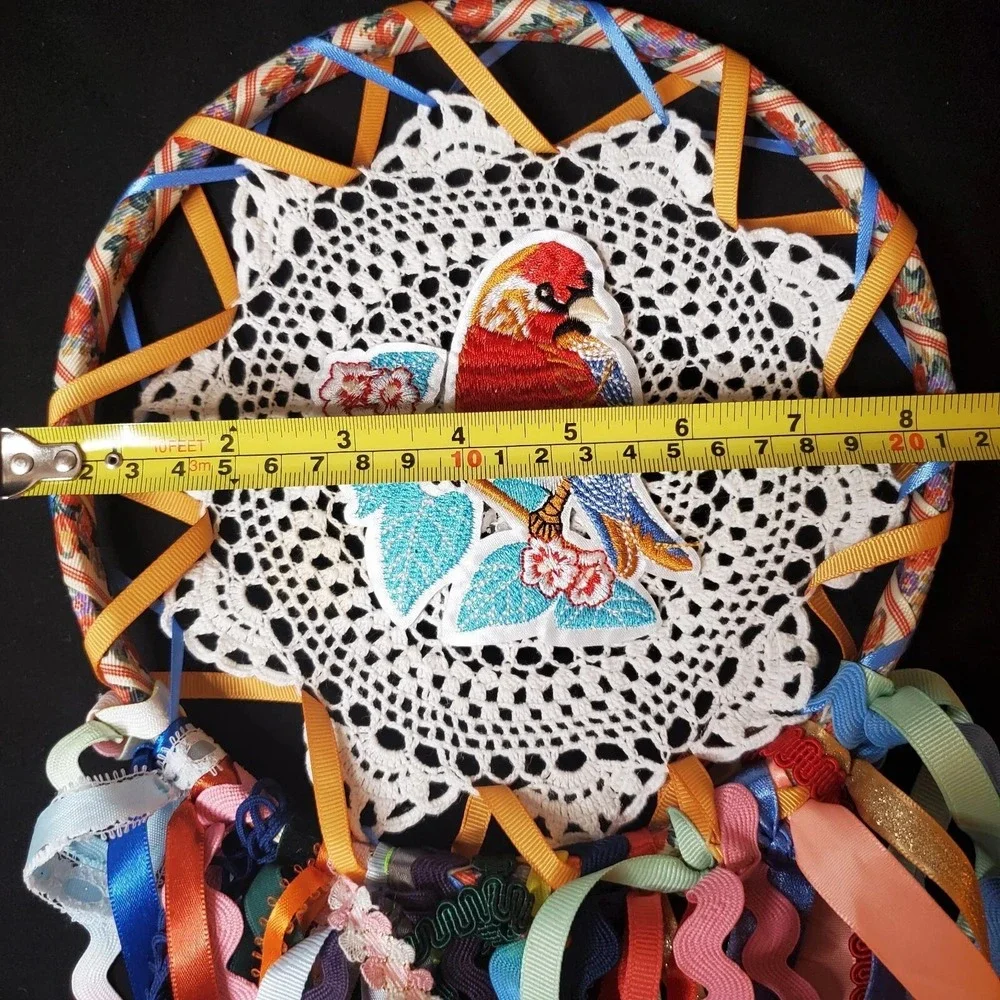 Parrot Bird Boho Bohemian OOAK Dream Catcher 8.5